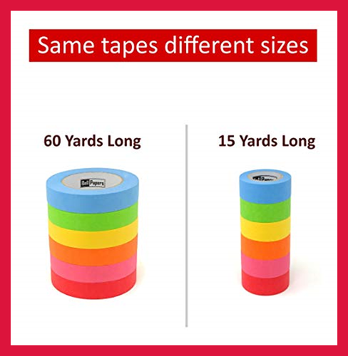 Really Long Colored Masking Tapes Pack Of 6 Each Tape Is 1