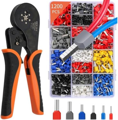 Refein Set di pinze per crimpatura, set di attrezzi con 1200 pezzi, 08 â€" 16 mm