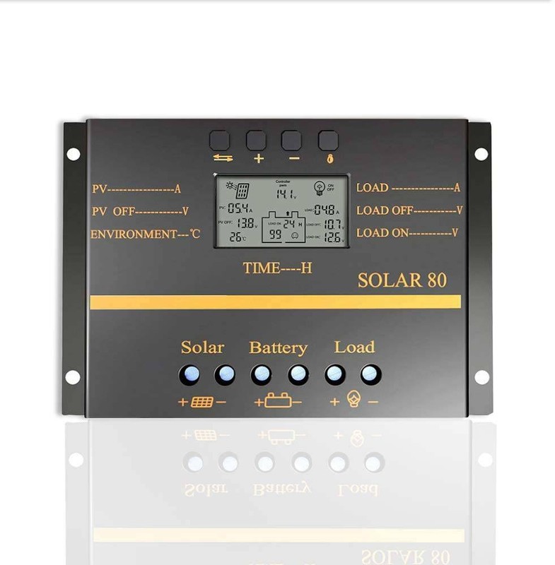 80A 60A MPPT Solar Panel Regulator Charge Controller 12V/24V 1000W/2000W LCD FL
