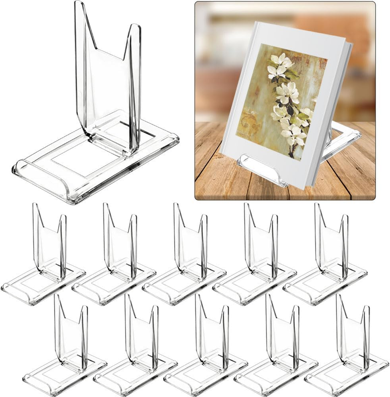 10 Pack Acrylic Book Stand for Display Adjustable, 4.2 X 4.3 X 2.35 Inch
