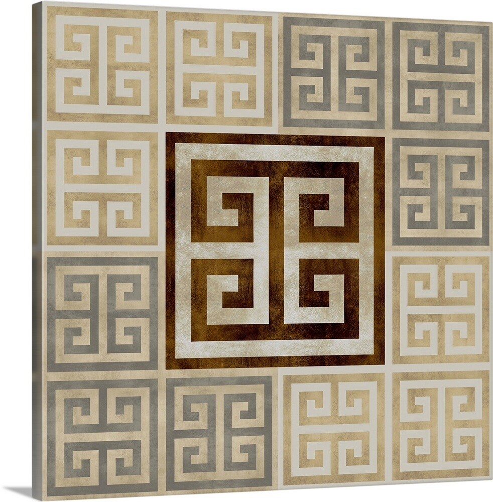 Greek Key III Canvas Wall Art Print, Home Decor eBay