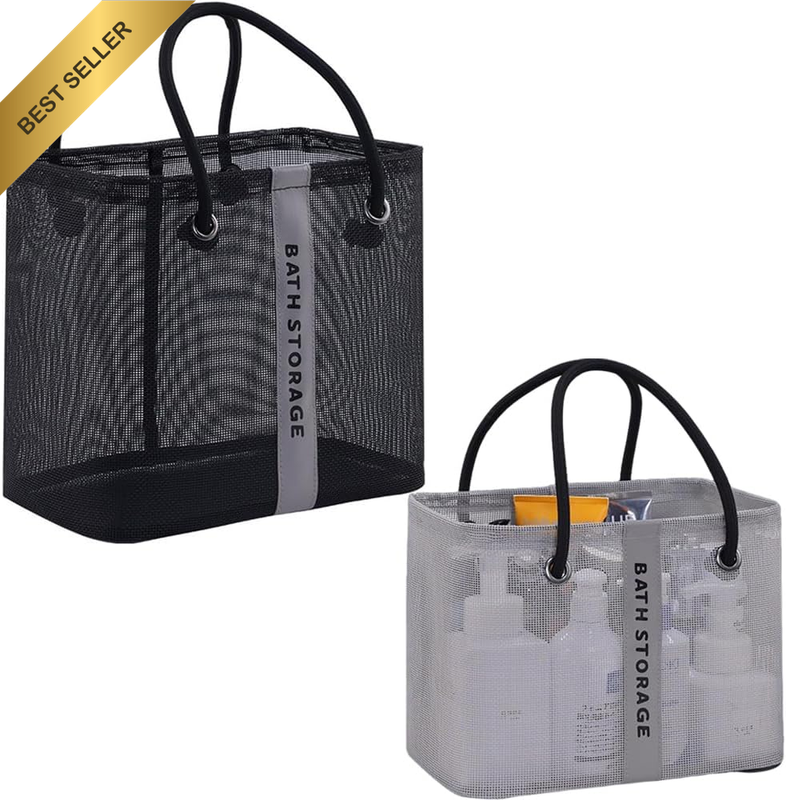 2Pcs Mesh Bath Basket, Portable Mesh Shower Caddy, Hanging Showers Caddy Dorm Ba