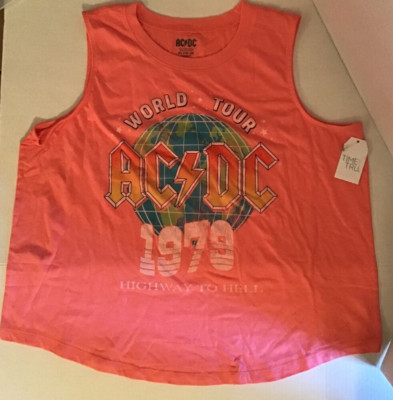 NEW! AC/DC 1979 World Tour Highway to Hell Tank Top Women s XL 16-18 Rock Music