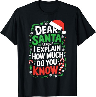 Dear Santa Before I Explain How Much Do You Know Shirt XMas T-Shirt