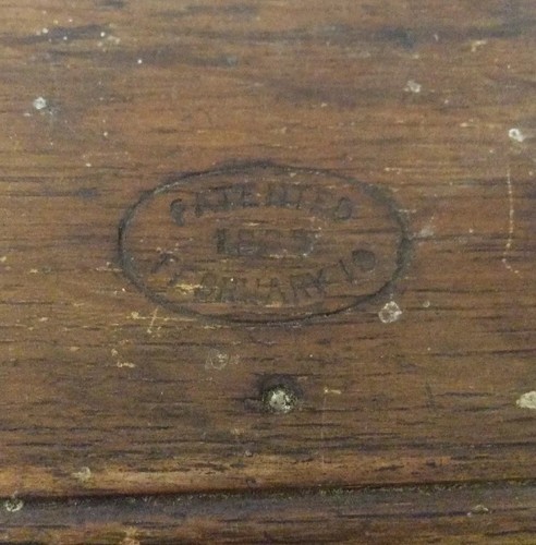 VTG ANTIQUE SINGER SEWING ACCESSORIES FOLDING WOOD PUZZLE BOX PATENT 1835