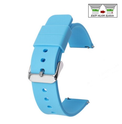 Easy-Klick Silikon Design Uhrenarmband Modell Hatcher alaska-blau 22 mm