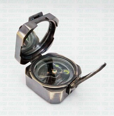 Black Nautical Brass Antique Kelvin & Hughes 1917 Brunton Compass Christmas Gift