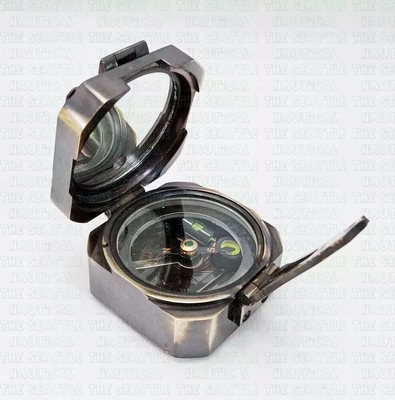 Black Nautical Brass Antique Kelvin & Hughes 1917 Brunton Compass Christmas Gift
