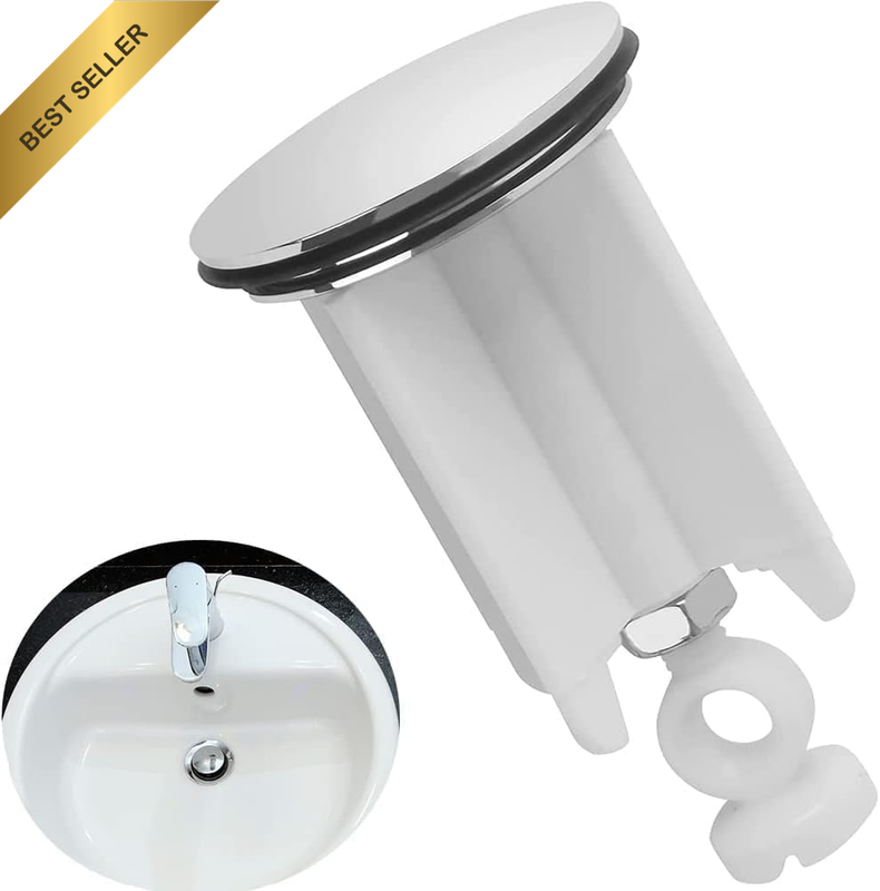 1 X Universal Sink Plug, 40 Mm, Drain Plug Made of Brass with Rubber, for Sinks