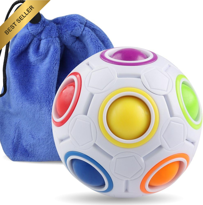 Rainbow Puzzle Ball with Pouch Color-Matching Puzzle