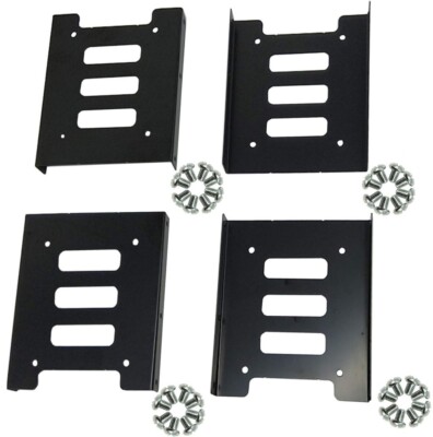 Lot 4-12X 2.5'' to 3.5''Bay SSD Metal Hard Drive HDD Mounting Bracket Adapter Tray