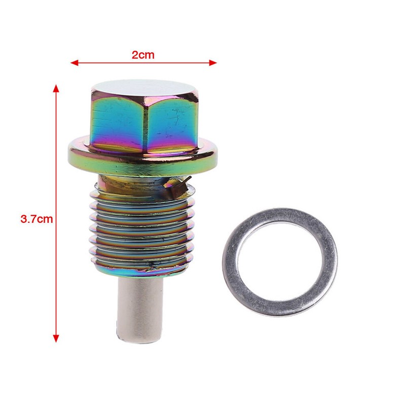 M14x1.5 Aluminum Magnetic Oil Drain Plug - Colorful Sump Bolt Nuts, 3.7x2cm (1pc)