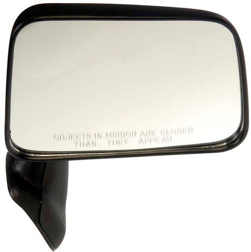 Manual Side View Black Mirror - Passenger Side Right - Fits