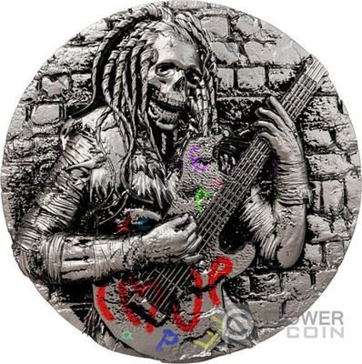 PEACE AND LOVE Urban Rebellion 2 Oz Moneta Argento 2000 Francs Cameroon 202 LIVE