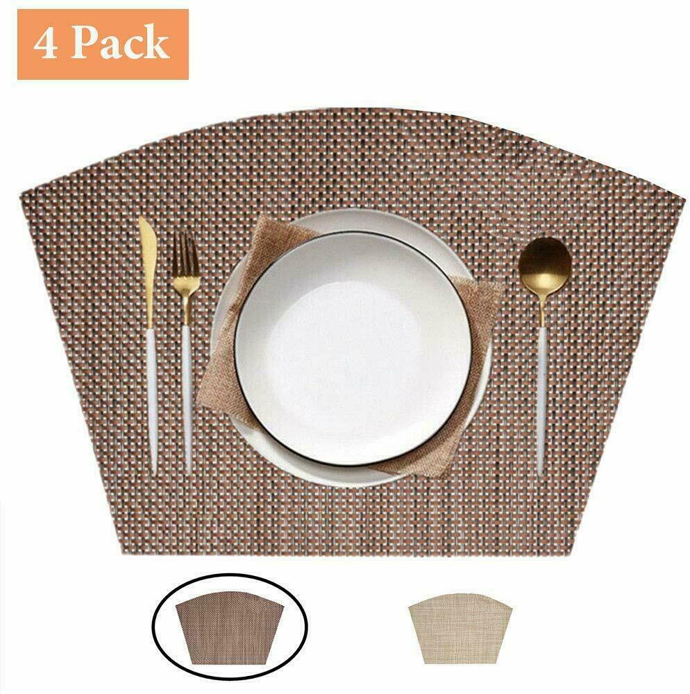 Round Table Placemats Wedge Shaped Placemats Set of 4 Heat Resistant