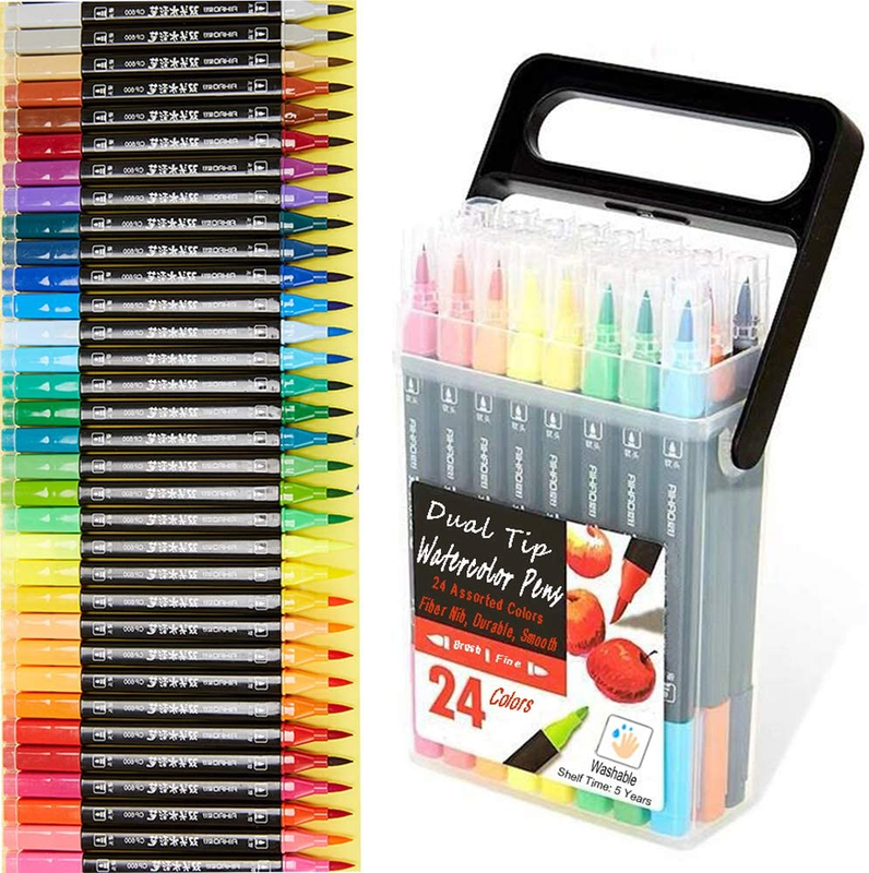 Kekelele Dual Tip Markers for Kids, Washable Set, Art with Stand Portable Box, G