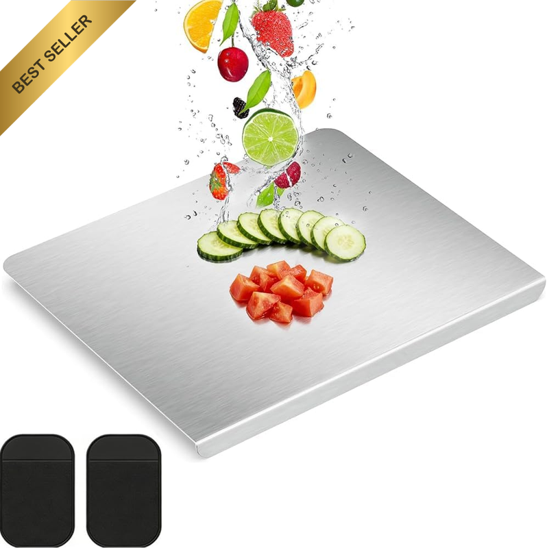 304 Food Grade Stainless Steel Chopping Board, 40X30Cm 2Mm Thick Heavy Duty Doub