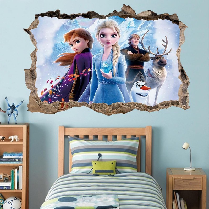 Frozen 2 Decal 3D Smashed Wall Sticker Decor Art DIY