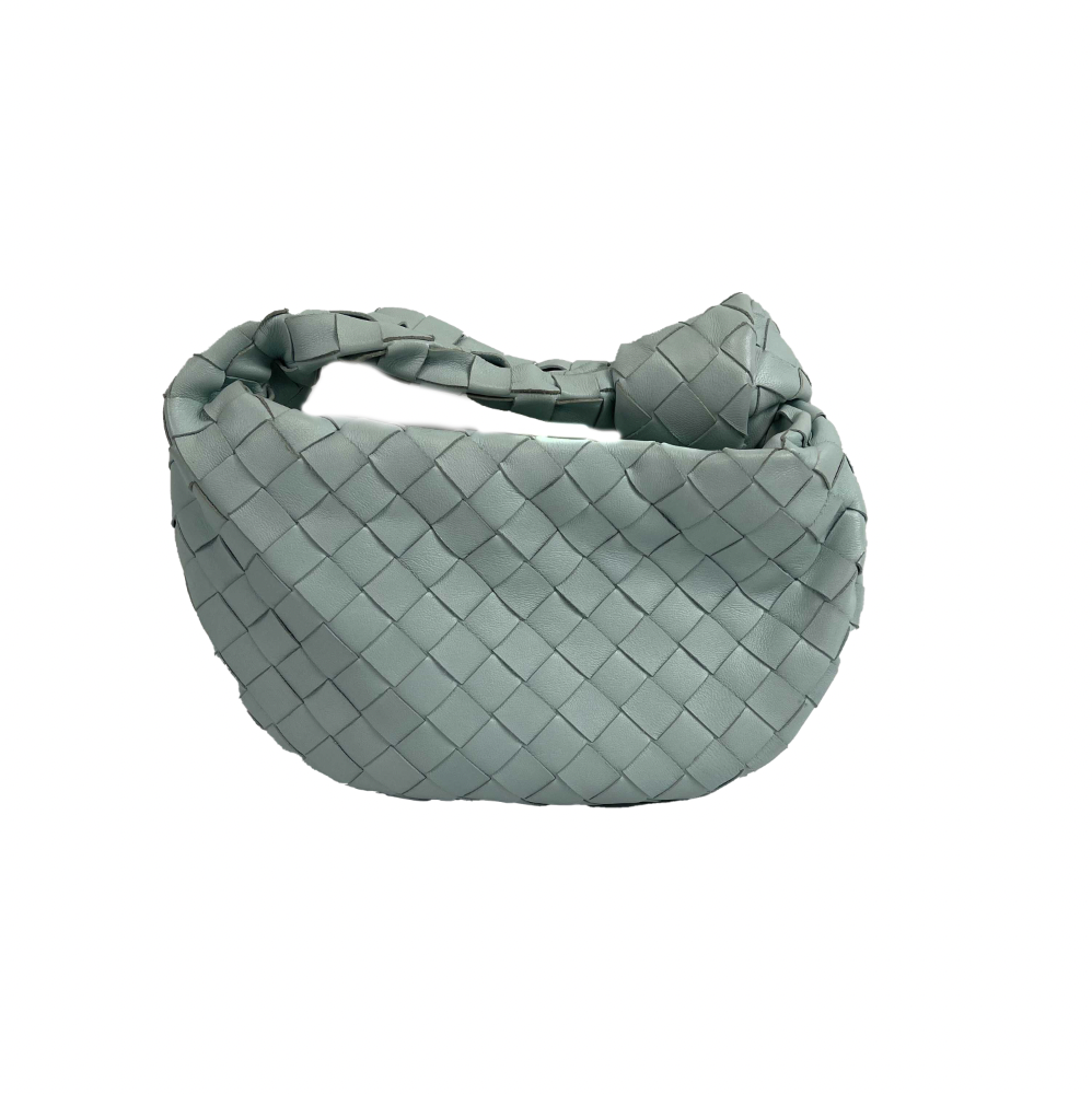 ☆要在庫確認☆ Bottega Veneta MINI JODIE Bottega Veneta - Mini Jodie Knotted Leather Washed Teal Blue