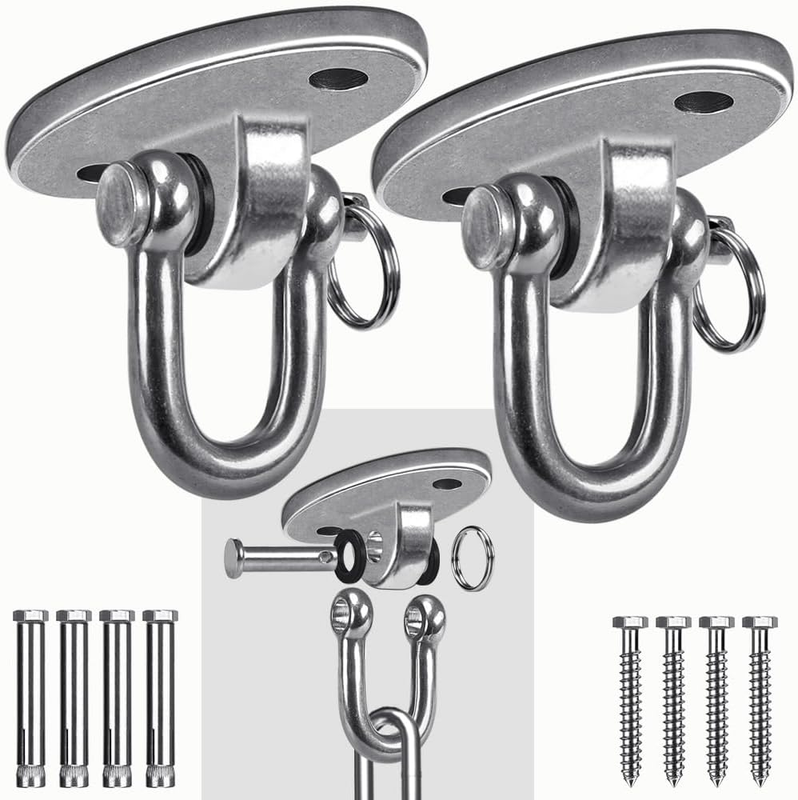 2 Pack 2000 lb Capacity Stainless Steel 180° Swing Hangers Heavy Duty Swing Hook