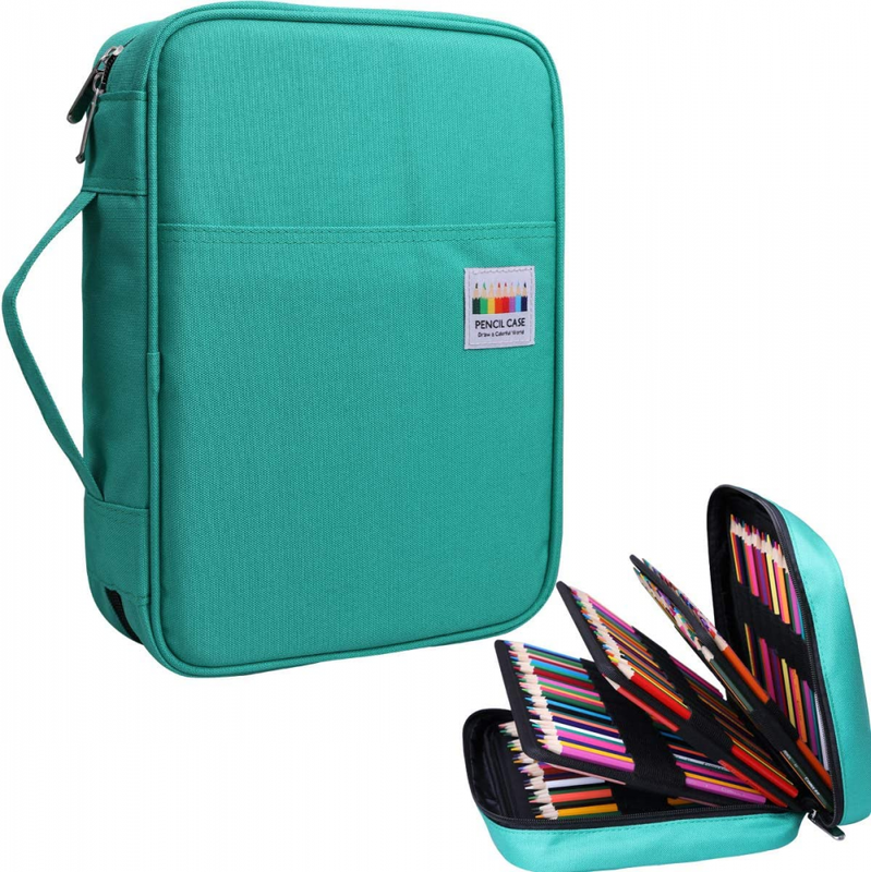 JAKAGO 220 Slots Colored Pencil Case Large Capacity Pen Holder for Green
