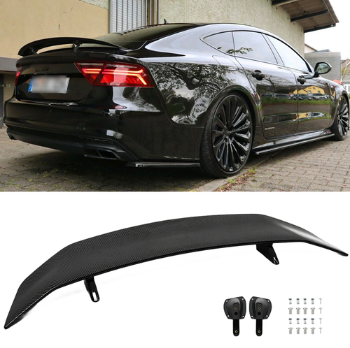 HOCAH Spoiler De Aileron De Toit De Coffre Arrière De Voiture Pour Audi A7 S7 RS7 2019 2020 2021 2022 2023 ABS Noir Brillant Accessoires Extérieure D'aile Arrière