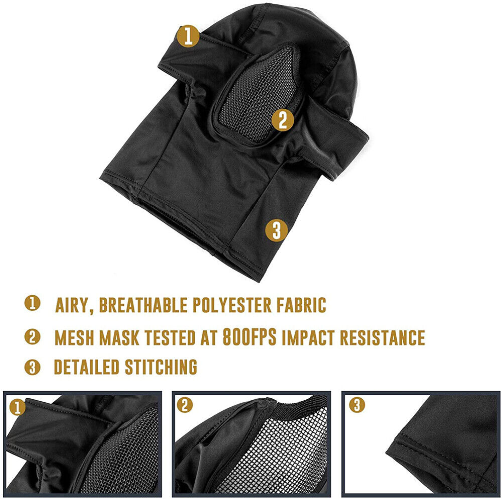 Mesh Mask Men Tactical Balaclava Airsoft Paintball Full Face Sun Protection Hood