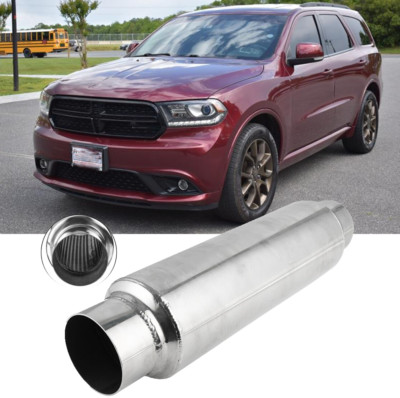 2.5'' In/Out 16'' Long Exhaust Resonator Muffler Weld-On For Dodge Durango R/T