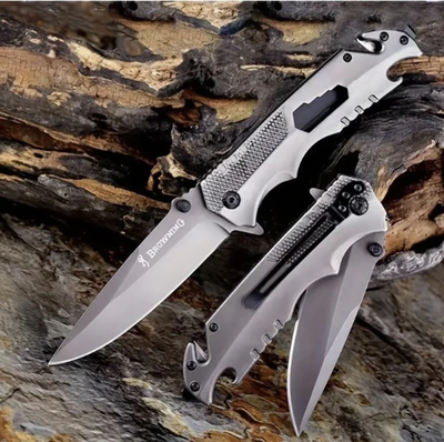 Folding Pocket Knife w/ Seatbelt Cutter, Glass Breaker, Bottle Opener