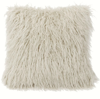 Cowgirl Kim White Faux Mongolian Lamb Fur Pillow