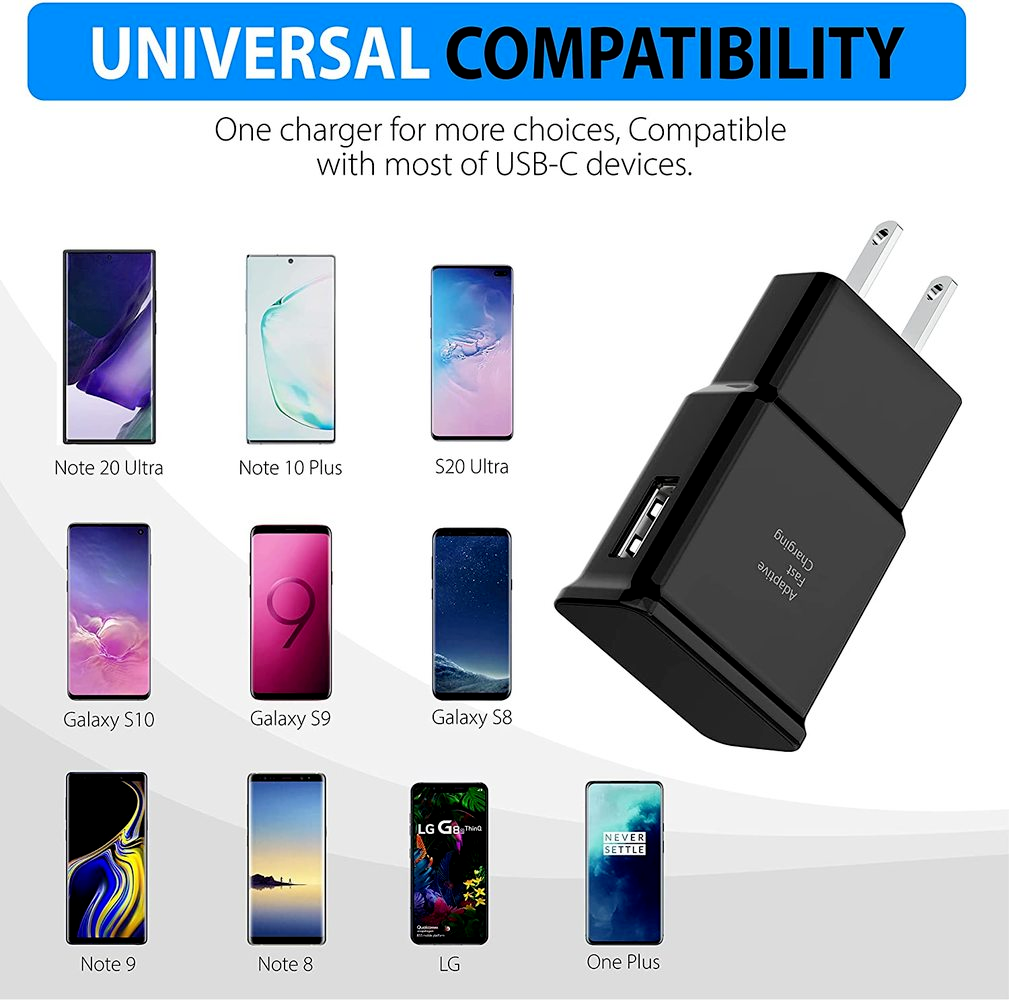 For Samsung Galaxy A51 A14 A13 5G A03S A12 15W Fast Charger & USB-C Type C Cable