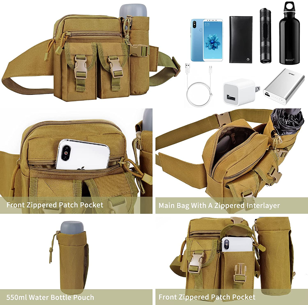 Outdoor Utility Tactical Waist Fanny Pack Pouch Military Camping Hiking Belt Bag