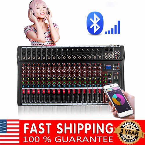 ::16 Channel Pro Bluetooth Live Studio Audio Music Live Mixer USB Mixing Console