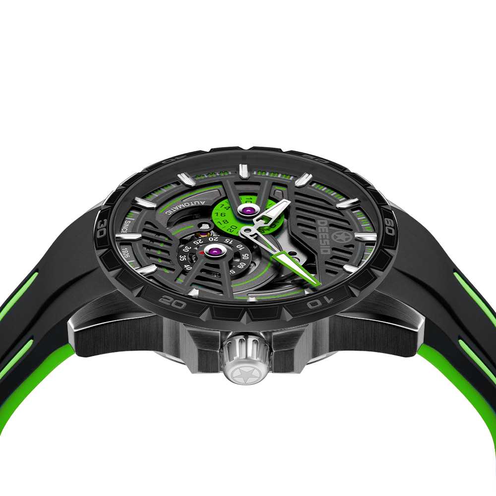 Pre-owned Halloween 316l Steel Case 50 Meter Water Resistant Automatic Men's Watch
