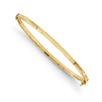 Pre-owned Superdealsforeverything Real 14kt Yellow Gold Polished Hinged Bangle