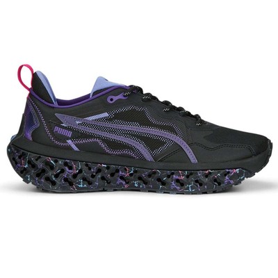 Мужские кроссовки Puma Xetic Sculpt Electric Storm на шнуровке черные, фиолетовые повседневные