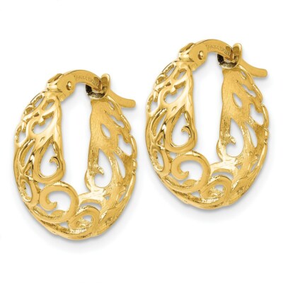 Pre-owned Superdealsforeverything Real 14kt Yellow Gold Polished Hinged Hoop Earrings