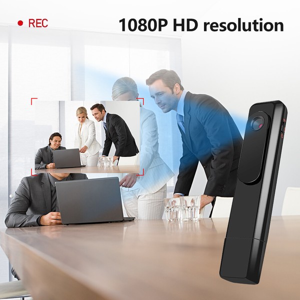 Portable camera recording a business meeting in high definition.