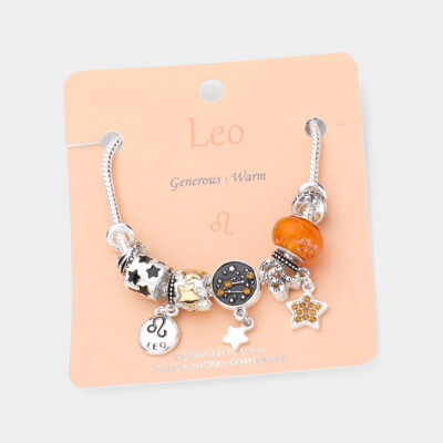 Zodiac Sign Bracelet Constellation Astrology Symbol Month Birthday Star Charms 