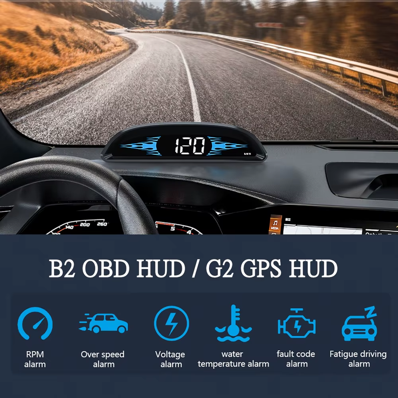 G2 B2 Head Up Display GPS / OBD Multifunctional Smart Car HUD Digital Speedomete