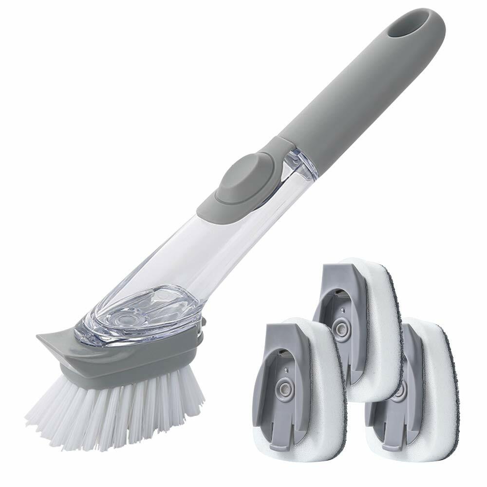 Spazzola Lavapiatti 3in1 Con Serbatoio Erogatore Sapone Pulizia Casa Cucina cir