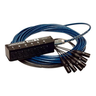 Whirlwind MINI-6 Low Profile Audio Drop Snake 6x6 50 ft.