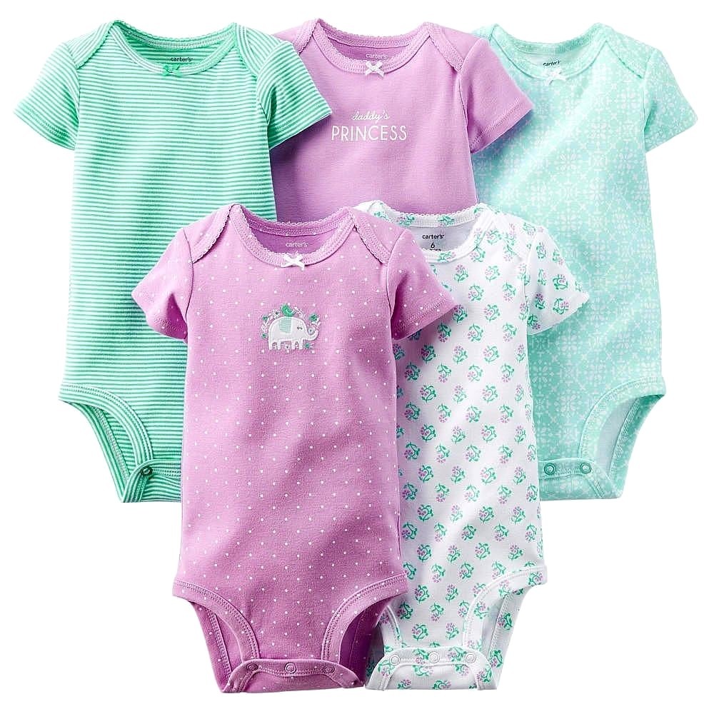 

КОМПЛЕКТ БОДИ CARTERS GIRL 5PK DADDYS PRINCESS 9М 12М ХЛОПКОВАЯ ОДЕЖДА, Multicolors