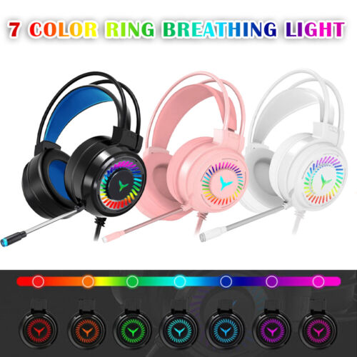 M10 Gaming Headset RGB LED Wired Headphones Stereo with Mic For One/PS4 PC Xbox