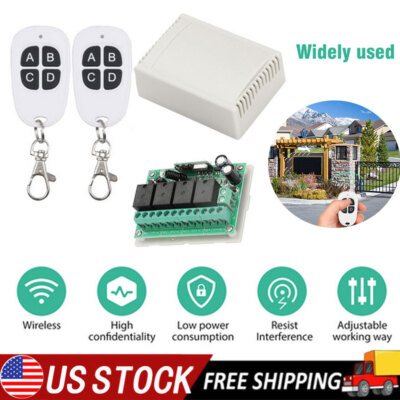 433MHZ 4CH Channel Wireless Transmitter Remote Control Switch Receiver Switch