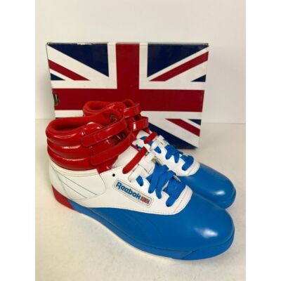 Vtg Reebok Shoes Womens Sz 8.5 Freestyle Hi Top Retro Red White Blue Classics