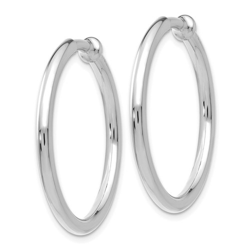Pre-owned Jewelry 14k White Gold Non-pierced Earring Hoops Earrings