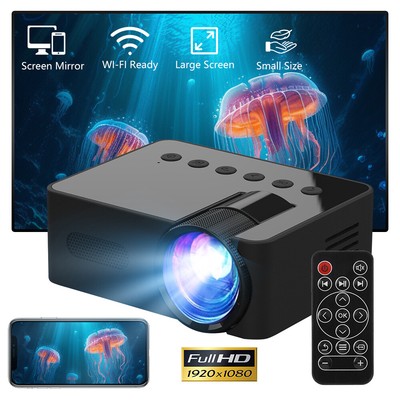 HD 1080P Mini Projector LED Portable Home Theater Projector for IOS & Android