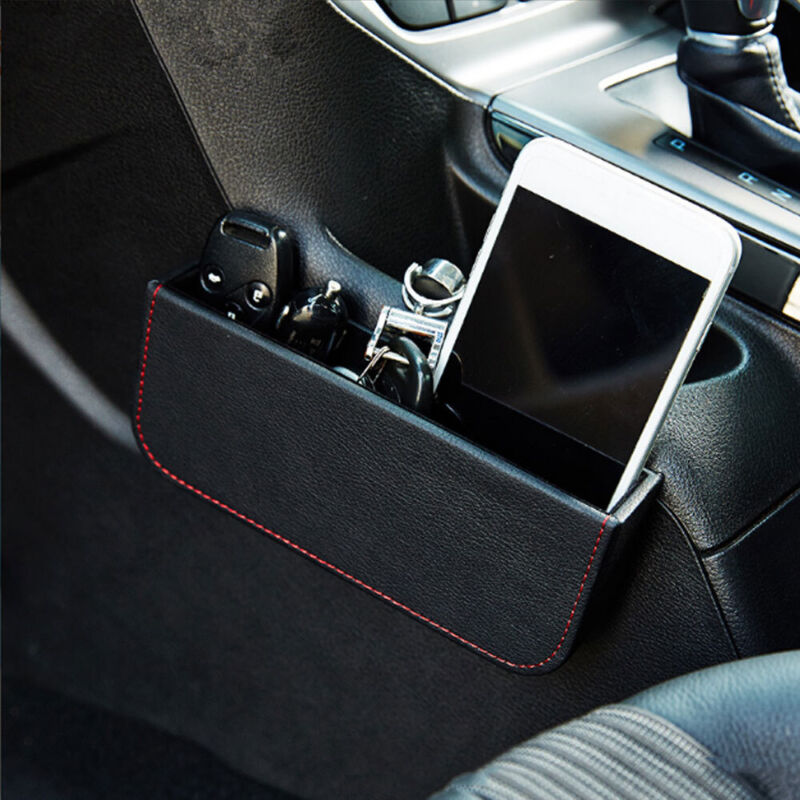 Car Interior Body Edge Black Organizer Storage Bag Box Phone Holder Accessories