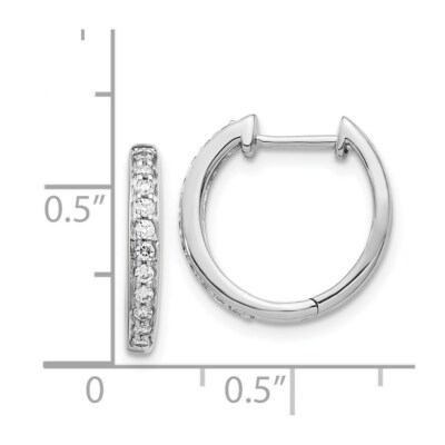 Pre-owned Samajewelers Real 14kt White Gold Diamond Complete Hinged Hoop Earrings